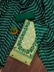 MANVAA Floral Embroidered Unstitched Dress Material