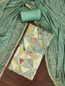 KIMISHA Geometric Printed Beads Work Unstitched Dress Material