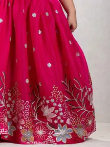 Lagorii Girls Embroidered Sequinned Ready to Wear Lehenga & Choli