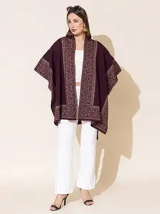 KEIKO Printed Open Front Acrylic Shrug