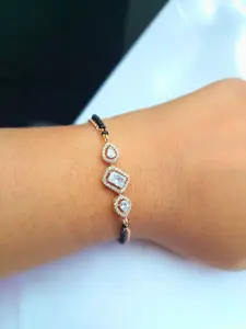 Anouk Rose Gold-Plated AD Studded Stainless Steel Mangalsutra Bracelet