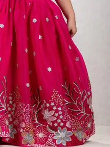 Lagorii Girls Embroidered Sequinned Ready to Wear Lehenga & Choli