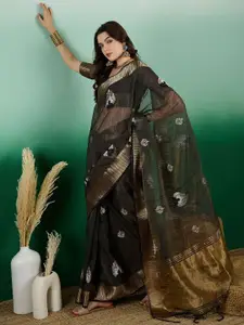 Kalista Ethnic Motifs Zari Organza Saree