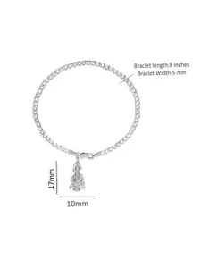 AKSHAT SAPPHIRE Men Sterling Silver Charm Bracelet With God Hanuman Pendant