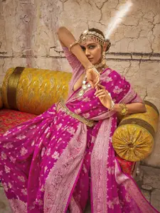 elora Floral Pure Georgette Banarasi Saree