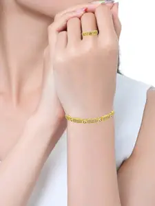 FEMMIBELLA Women Cubic Zirconia Gold-Plated Cuff Bracelet