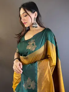 Kalista Ethnic Motifs Zari Silk Blend Tussar Saree