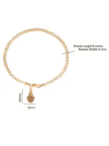 AKSHAT SAPPHIRE Men Sterling Silver Gold-Plated Link Bracelet With God Khatu Shyam Pendant