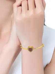 FEMMIBELLA Women 2 Cubic Zirconia Handcrafted Gold-Plated Bangle-Style Bracelet