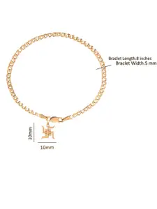 AKSHAT SAPPHIRE Men Gold Plated 92.5 Sterling Silver God Swastik Link Bracelet