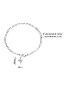 AKSHAT SAPPHIRE Men 92.5 Sterling Silver God Ganesh Charm Bracelet