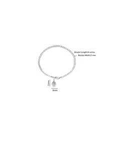 AKSHAT SAPPHIRE Men 925 Sterling Silver-Plated God Buddha Charm Bracelet
