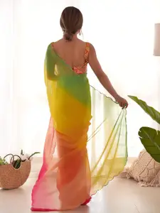 Kalista Ombre Embroidered Pure Georgette Holi Saree