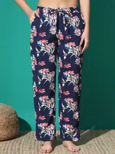 MBeautiful Women Floral Printed Round Neck Night suit