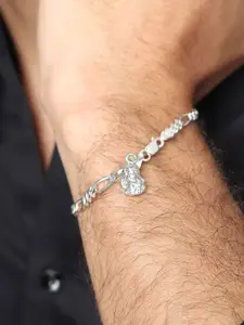 AKSHAT SAPPHIRE Men 925 Sterling Silver God Sai Baba Link Bracelet