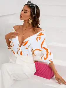 BAESD Women Relaxed Fit Spread Collar Abstract Printed Cotton Casual Shirt