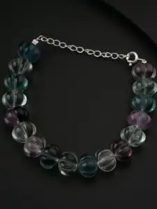 House of Aadyaa Women 925 sterling Silver Stone Studded Bracelet