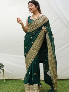 Anouk Floral Embroidered Pure Georgette Saree