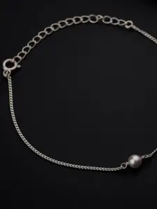 House of Aadyaa Women 925 sterling Silver Link Pearls Bracelet