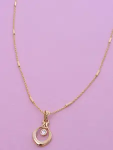 Ramdev Art Fashion Jwellery Gold-Plated Pendant With Chain