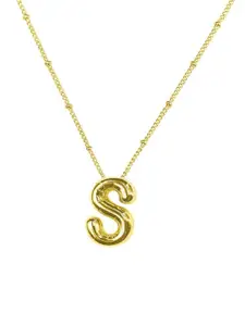 SUBHAGALANKAR Gold-Plated Initial S Pendant Chain