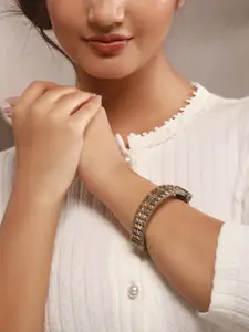 Saraf RS Jewellery Filigree Rhodium-Plated Bangle-Style Bracelet