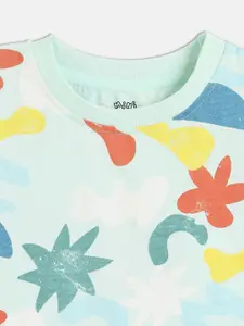 MINI KLUB Boys Conversational Printed Pure Cotton Top With Shorts