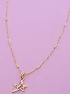 Ramdev Art Fashion Jwellery Gold-Plated Contemporary Pendant With Chain