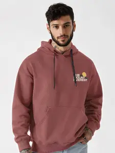 Crazymonk Men Printed Hooded Sweatshirt