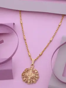Ramdev Art Fashion Jwellery Gold-Plated Pendant With Chain