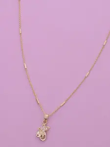 Ramdev Art Fashion Jwellery Gold-Plated Contemporary Pendant With Chain