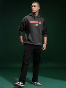 HIGHLANDER Marvel Deadpool Men Drop Shoulder Oversized Hooded Sweatshirt