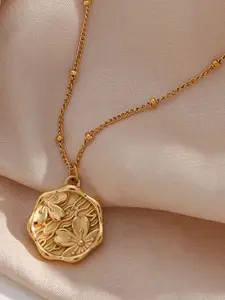 Just Lil Things Circular With Floral Shaped Pendant With Chain
