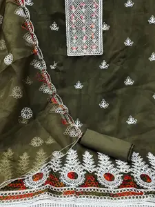 Maroosh Embellished Organza Unstitched Dress Material