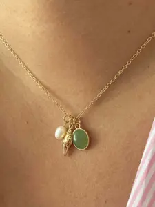 Just Lil Things Stone Studded Pendant With Chain