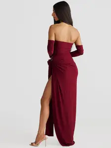 MIAKEE Bodysuit Hand Sleeves With Skirt Co-Ords Set