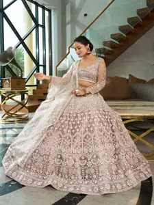 Warthy Ent Embroidered Thread Work Semi-Stitched Lehenga & Unstitched Blouse With Dupatta
