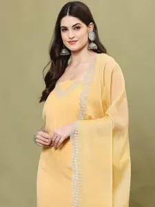 Meena Bazaar Embellished Art Silk Unstitched Dress Material