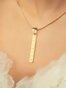 Mesmerize Stainless Steel Gold- Plated 7 Chakra Tag Pendant With Chain