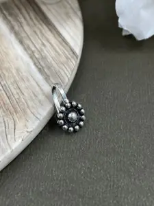 NAMAN ARTS Aneri Silver-Plated Oxidised Necklace Jewellery Set