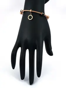 V FASHION JEWELLERY Rose Gold-Plated Charm Bracelet