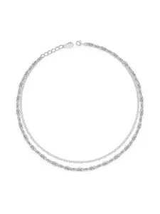 GIVA 925 Sterling Silver Rhodium-Plated Anklet