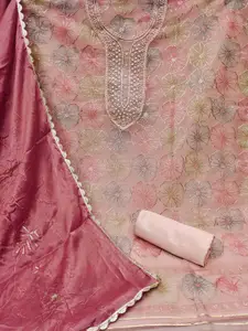 Maroosh Floral Embellished Organza Unstitched Dress Material