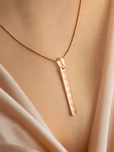 Mesmerize Stainless Steel Rose Gold- Plated 7 Chakra Tag Pendant With Chain