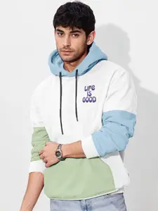 Crazymonk Men Printed Hooded Sweatshirt