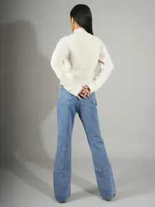 Stylecast X Kotty Women Self Design Cable Knit Pullover Sweater