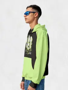 Crazymonk Men Cotton Printed Hooded Sweatshirt