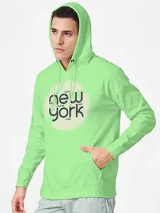 Crazymonk Men Cotton Graphic Printed Hooded Sweatshirt