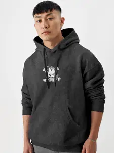 Crazymonk Men Printed Hooded Sweatshirt