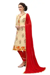 Maroosh Floral Embroidered Unstitched Dress Material